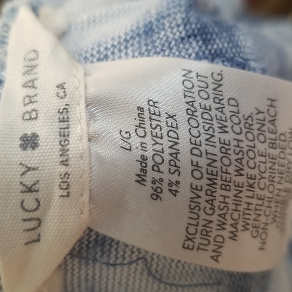 Lucky Brand Tie Dye Blue Drawstring Pull on Shorts Size Large - Picture 5 of 5